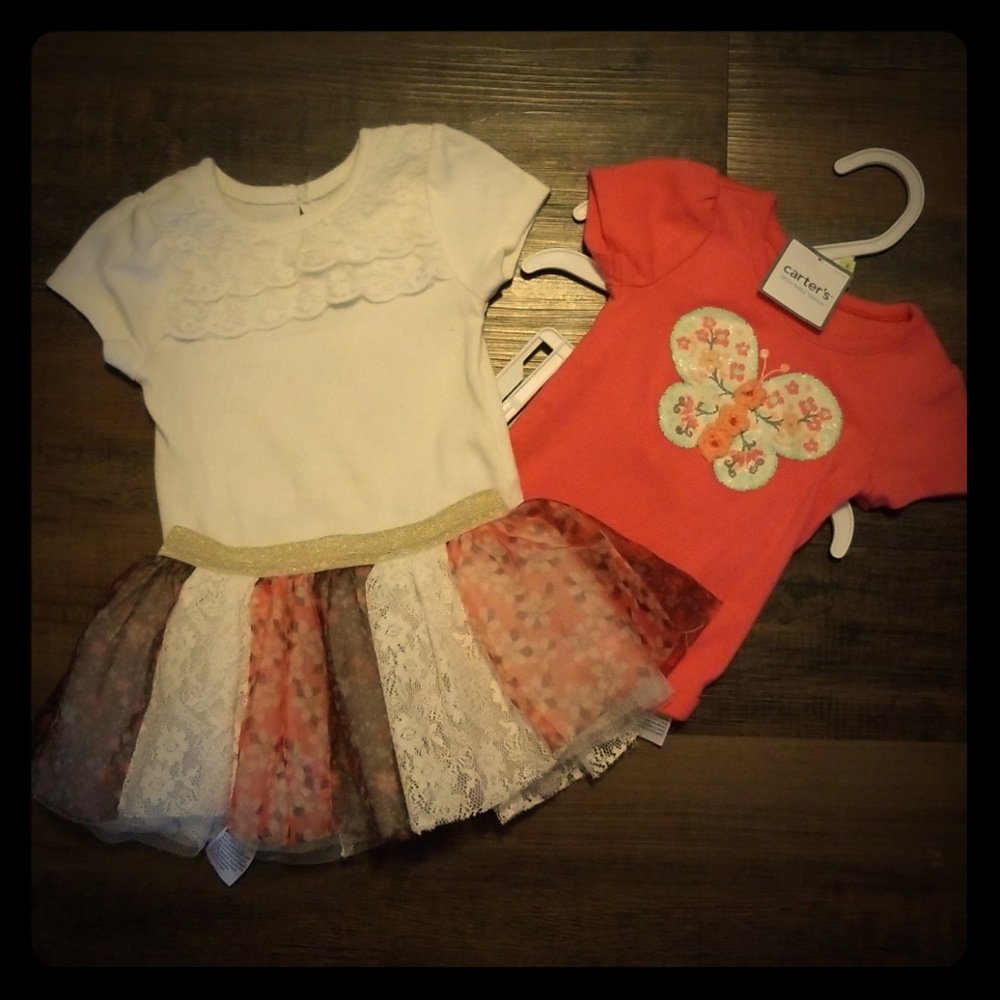 Sold****Carters baby girls onsie and tutu set